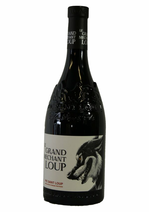bouteille de vin pic saint loup le grand méchant loup