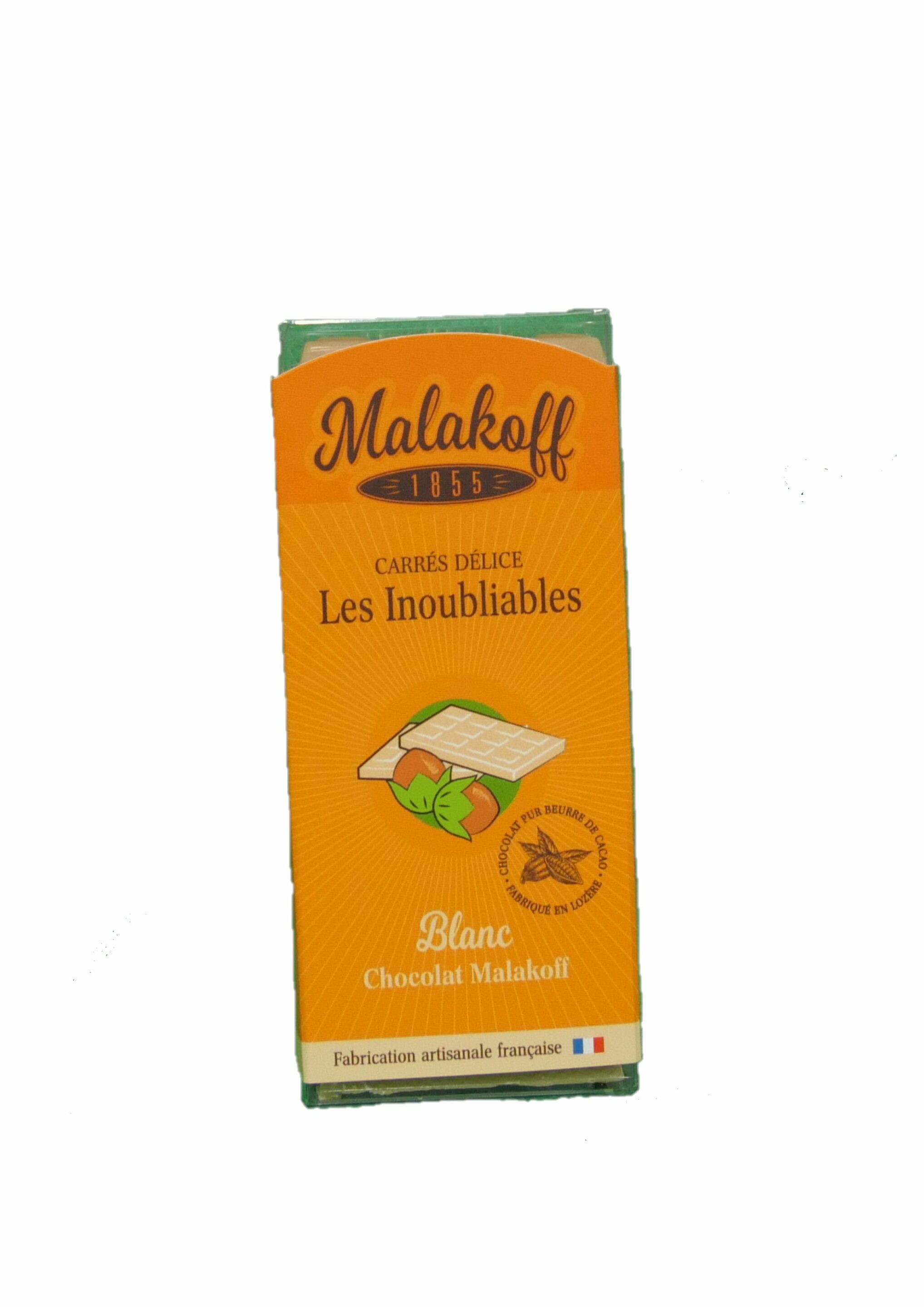 21 CARRES DELICES CHOCOLAT MALAKOFF BLANC, 105GR