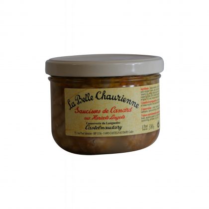 SAUCISSES DE CANARD AUX HARICOTS LINGOTS, 380GR