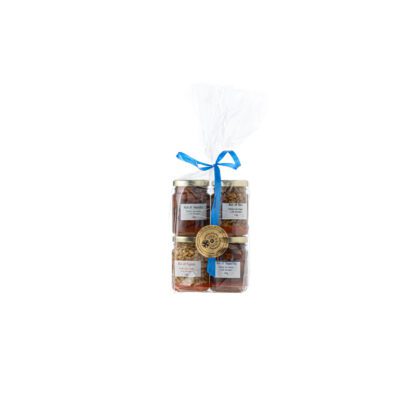 LOT MIEL FORET AMANDE-NOIX-NOISETTE-PIGNON 4*125grs Miellerie des senteurs