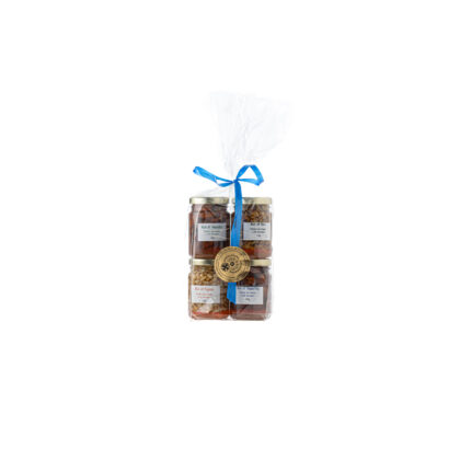 LOT MIEL FORET AMANDE-NOIX-NOISETTE-PIGNON 4*125grs Miellerie des senteurs