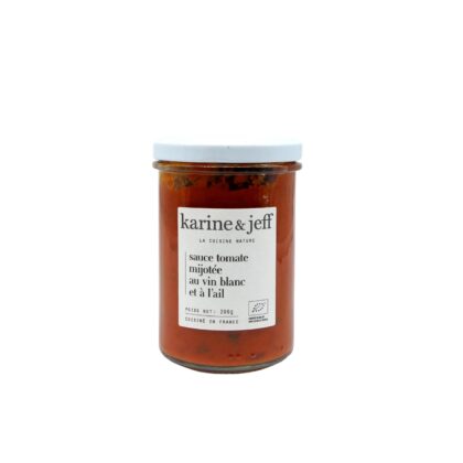 SAUCE TOMATE MIJOTEE AU VIN BLANC ET A L'AIL 200grs Karine&Jeff